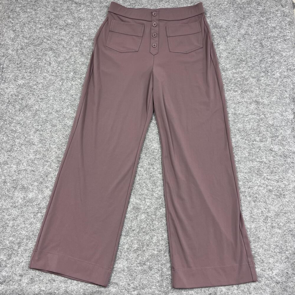 Halara Pants Womens XL Tall Muted Mauve Purple Ankle Wide-Leg Stretch Trousers